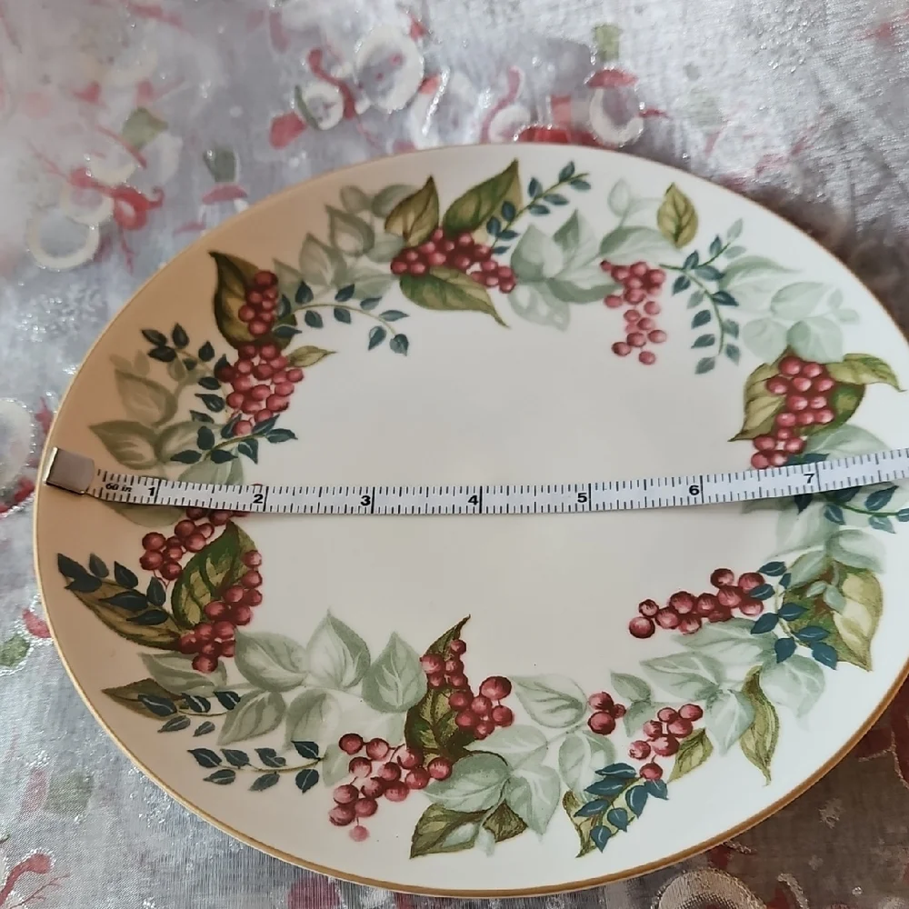 Elegant Holiday Floral Dinner Plate with Gold Rim From Restoration Hardware.